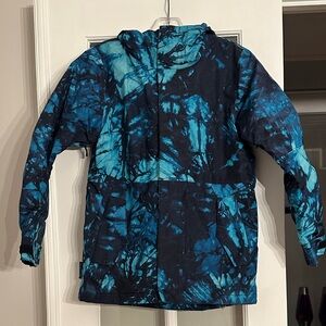 Burton Snowboarding Kids Blue Tie-Dye Hooded Jacket